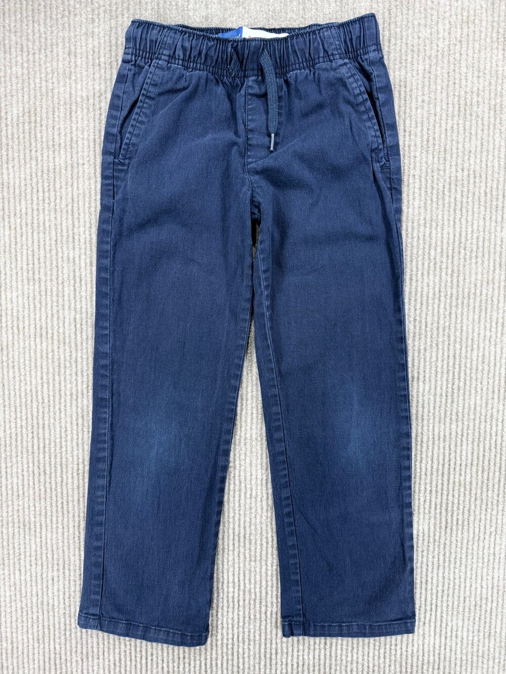 Old Navy Boys M 8 Straight Built-In Flex Pull-On Twill Pants Navy Blue